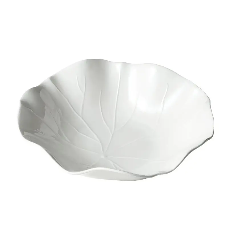 Casero Ruffle Rim Ceramic Bowl – White (35 Cm) 1