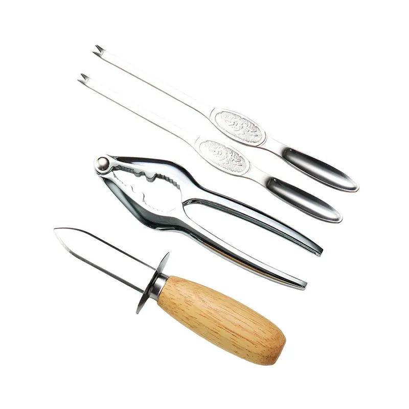 Casero Seafood Preparation Kit – 4-Piece Stainless Steel Tool Set 1