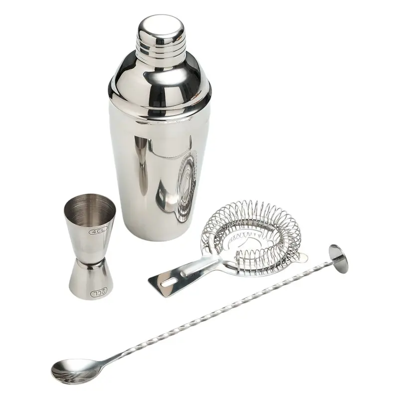 Casero Silver-Tone 4-Piece Cocktail Mixing Set 1