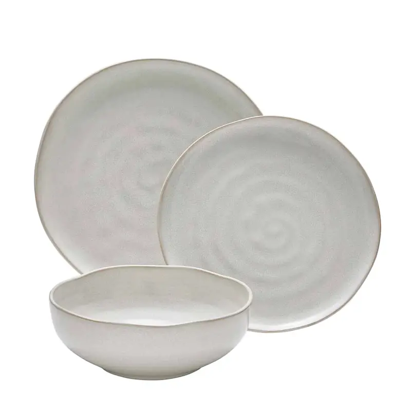 Casero Swirl 12-Piece Linen-Finish Dinner Set 1