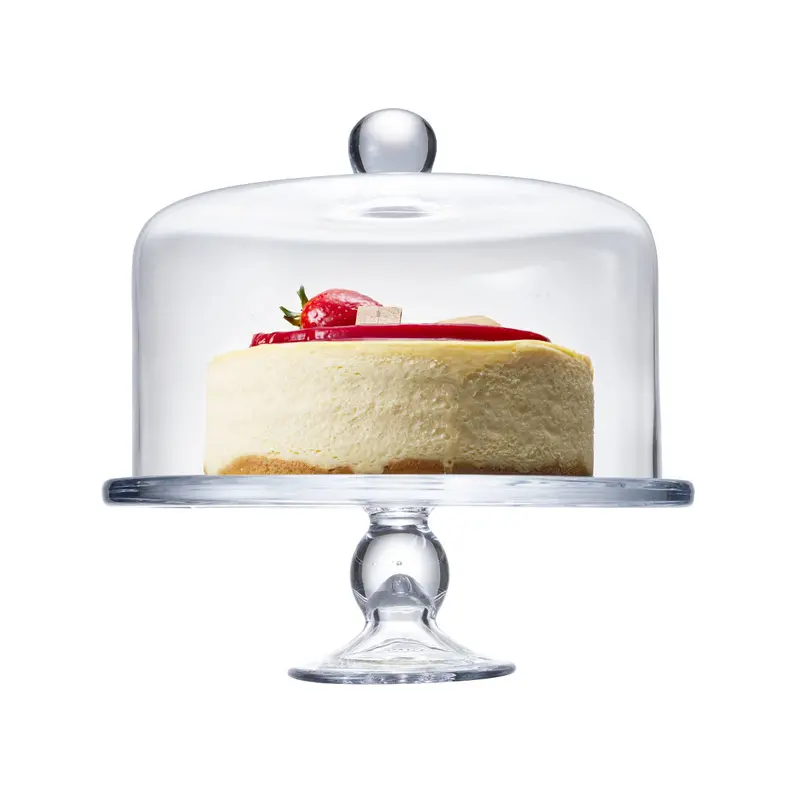 Casero Verre 28Cm Glass Cake Stand With Protective Dome Lid 1