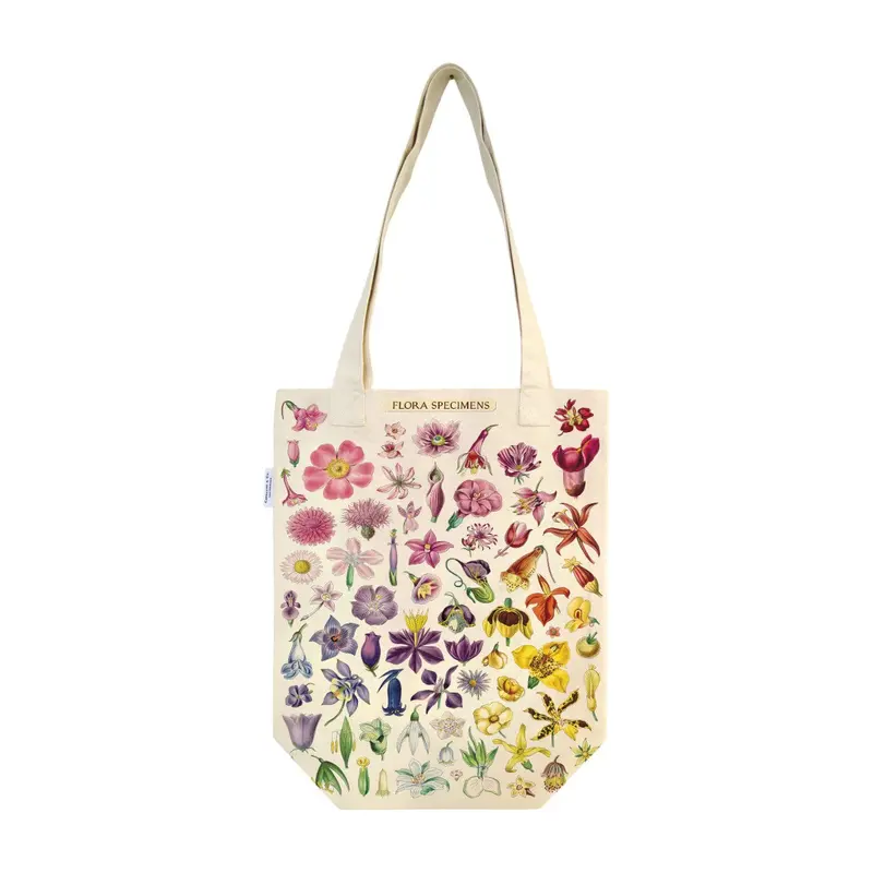 Cavallini & Co Flora Specimens Illustrated Canvas Tote Bag 1