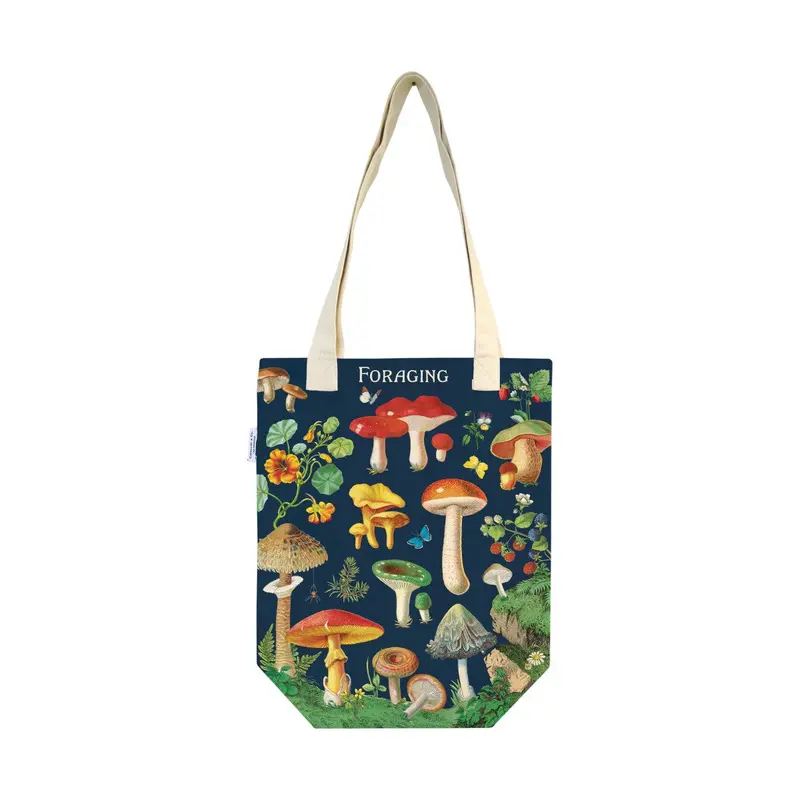Cavallini & Co Foraging-Themed Canvas Tote Bag – Illustrated Botanical Design 1