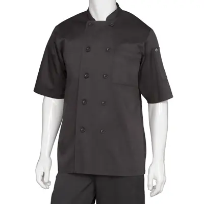 Chef Works Chambery Basic Chef Coat – Black Large Size Professional Jacket 1