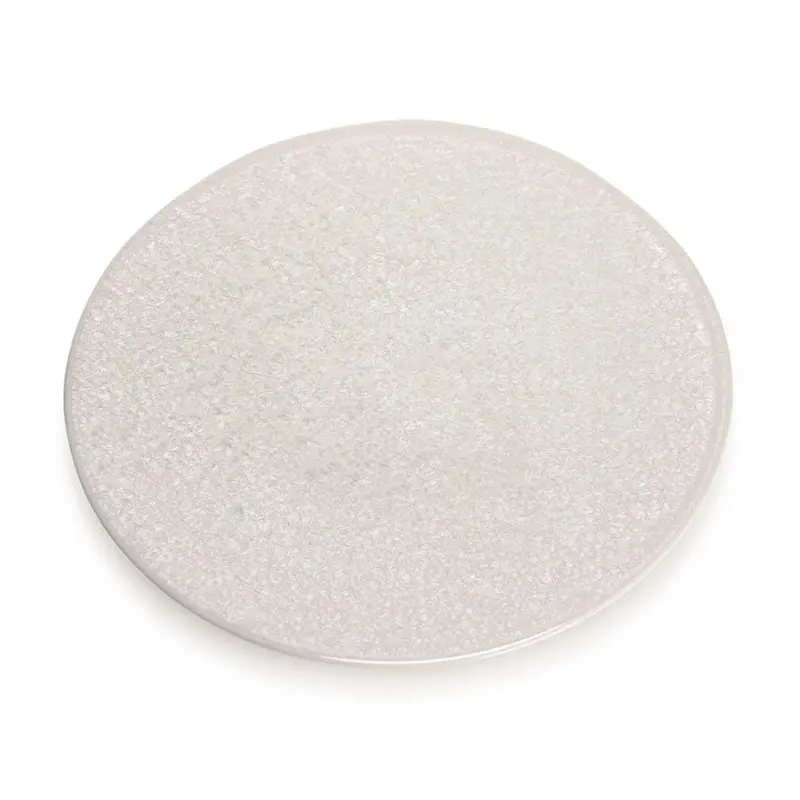 Clearance: Zuk White Hazy Crystal Flat Plate – 9.75" Diameter 1