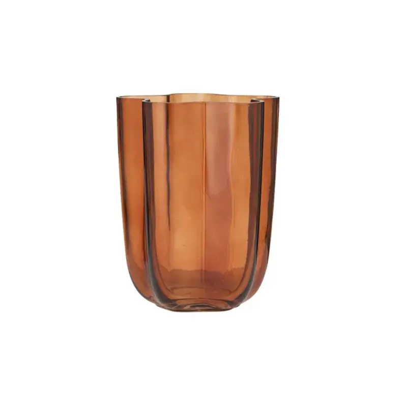 Coast To Coast Home Miranda Cocoa Glass Vase – 15 × 20 Cm Elegant Cylinder 1