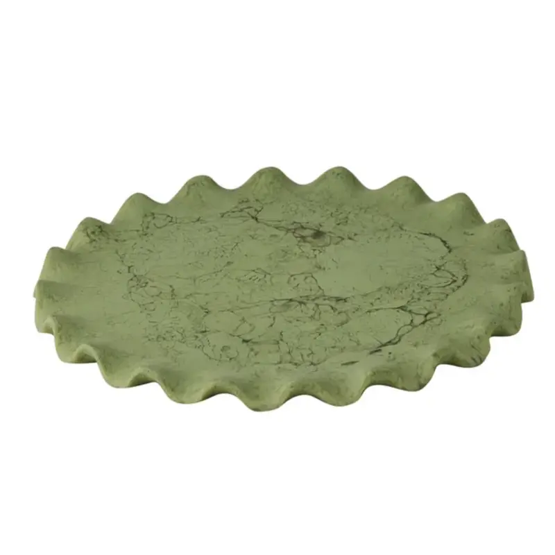 Coast To Coast Ruby Crimp Resin Platter – Pistachio Hue, 23.5 Cm 1