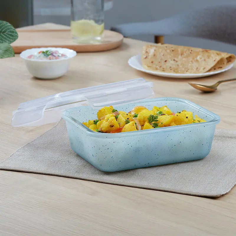 Colors Blue Rectangular Klip N Store Food Container 1