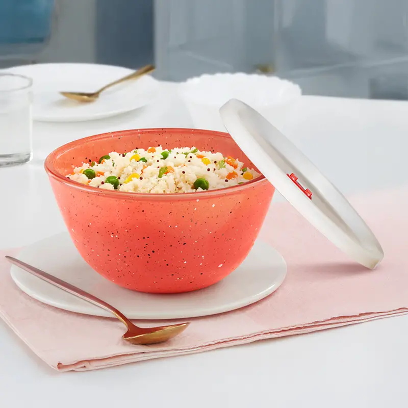 Colors Kube Pink Airtight Storage Bowl With Snap Lid 1