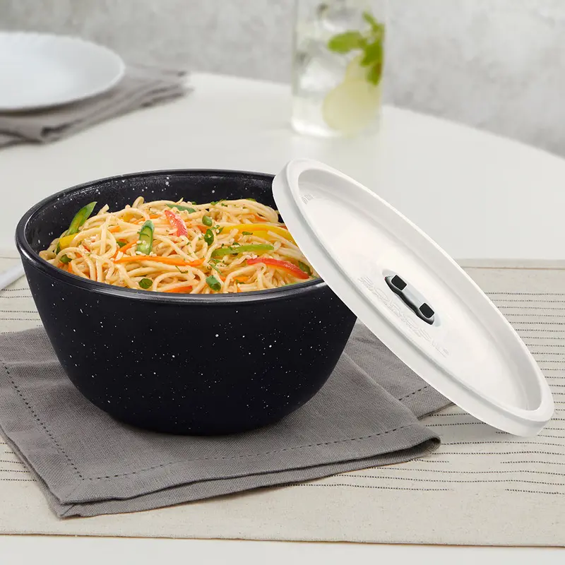 Colors Pebble Black Lidded Storage Bowl – 1.5L Airtight Ceramic Container 1