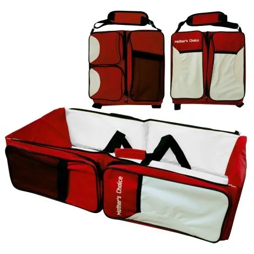Convertible Travel Diaper Bag In Red 1