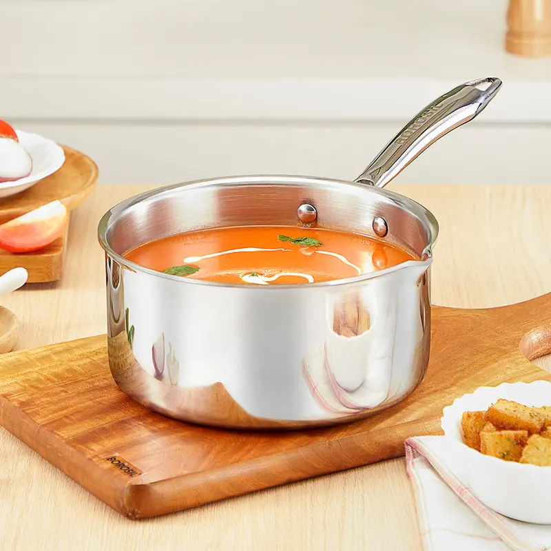 Cookfresh Tri-Ply Stainless Steel Saucepan With Precision Pour Spout 1