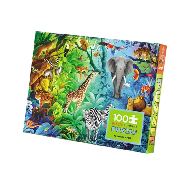 Crocodile Creek Jungle-Themed Holographic Jigsaw Puzzle – 100 Pieces 1