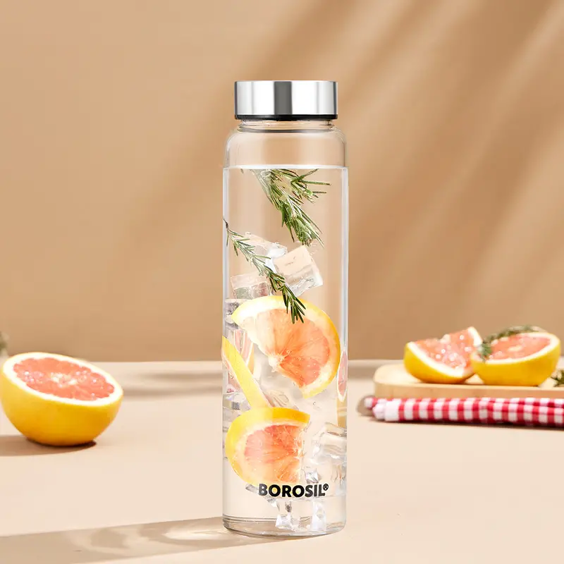Crysto Clear Wide-Mouth Glass Beverage Bottle 1
