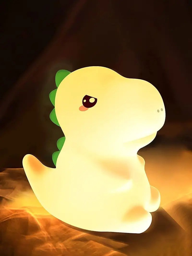 Dinosaur-Shaped Silicone Led Night Light With Remote Functionality 1
