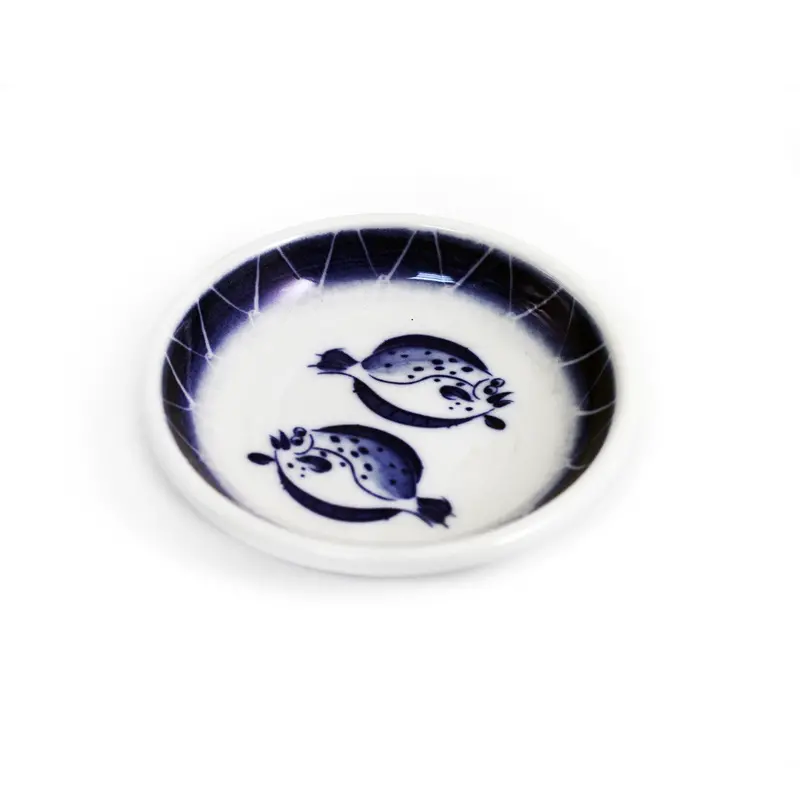 Double Sole Fish-Shaped Soy Sauce Dish – 3.75" Diameter, Whimsical Tableware 1