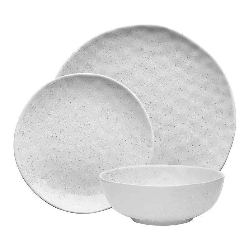 Ecology Speckle 12-Piece Dinnerware Set – Milk Finish Collection 1