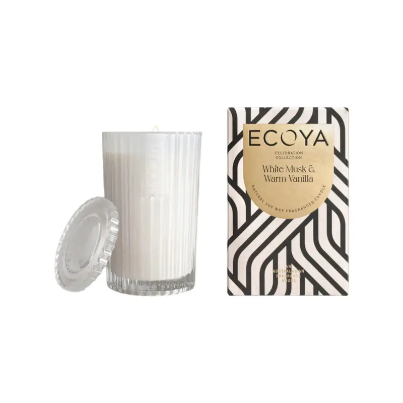 Ecoya White Musk & Warm Vanilla Soy Candle – 345G Artisan Aromatherapy Candle 1