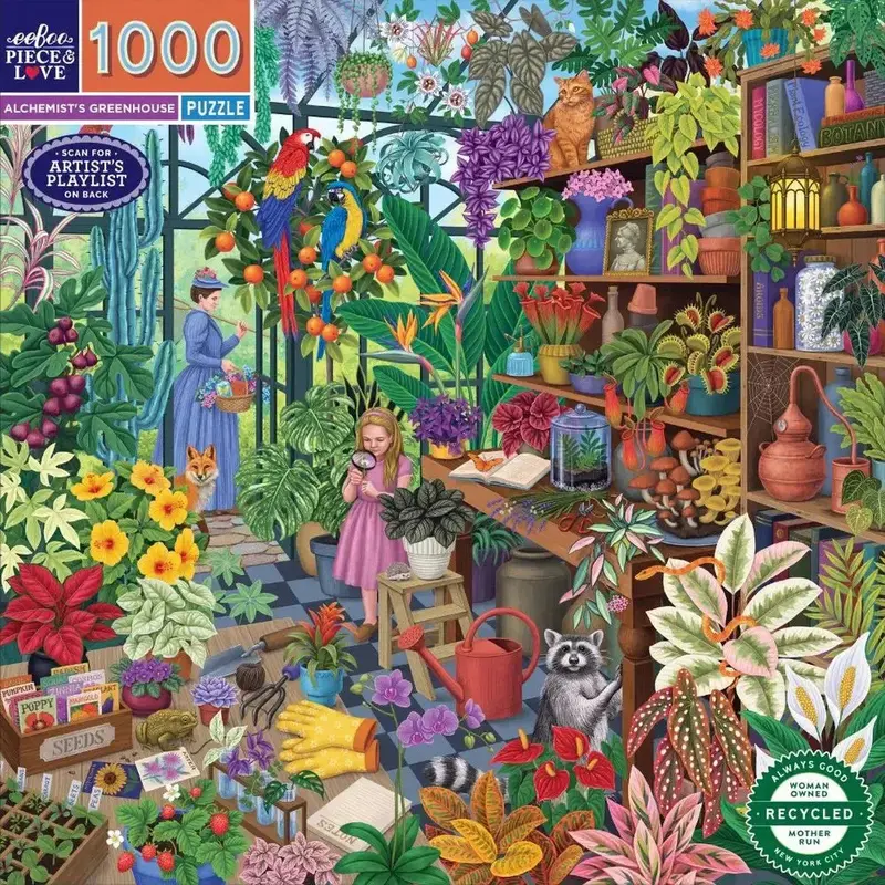 Eeboo Alchemist Greenhouse Jigsaw Puzzle – 1000 Pieces, Artistic Design 1