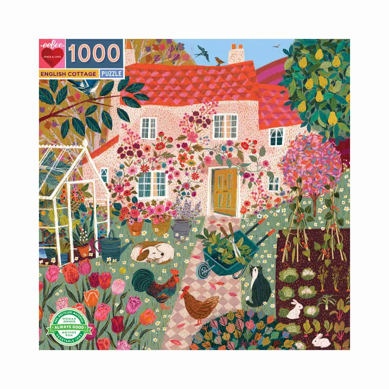 Eeboo English Cottage Scene Jigsaw Puzzle – 1000 Pieces 1