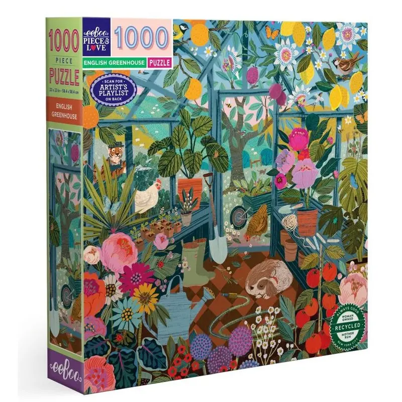 Eeboo English Greenhouse Jigsaw Puzzle – 1000-Piece Art Print 1