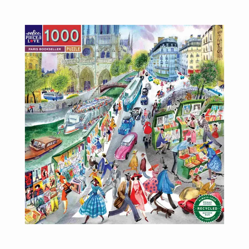 Eeboo Paris Bookseller Illustrated Jigsaw Puzzle – 1000 Pieces 1