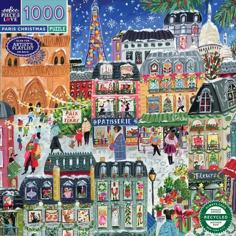 Eeboo Paris Christmas Jigsaw Puzzle – 1000-Piece Holiday Scene 1