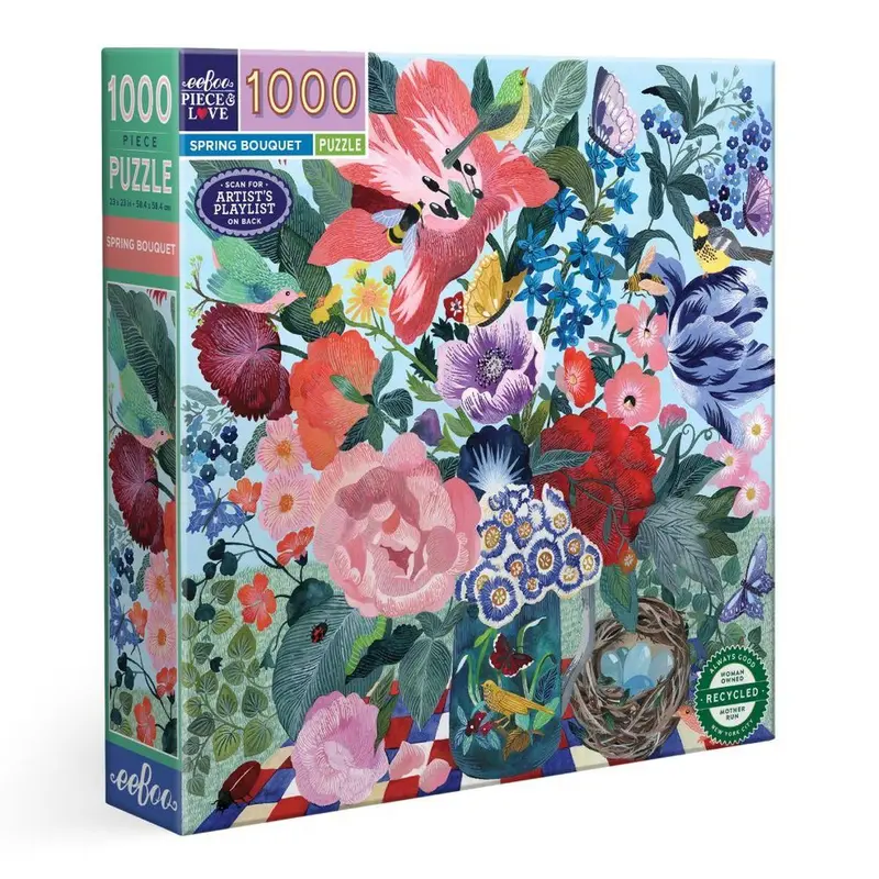 Eeboo Spring Bouquet 1000-Piece Jigsaw Puzzle – Botanical Illustration Artwork 1
