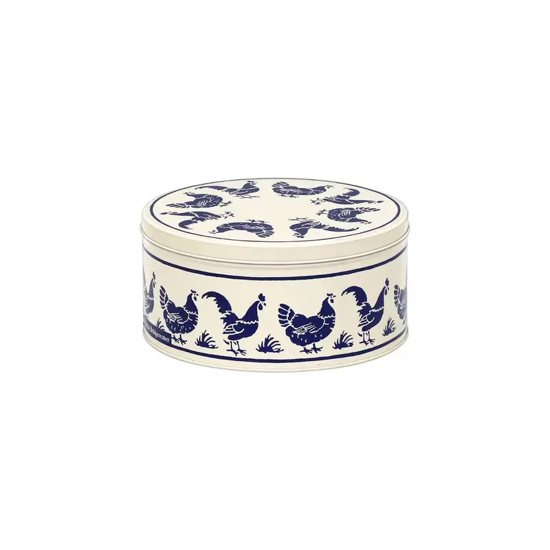 Emma Bridgewater Hen Design Small Blue Round Storage Tin 1
