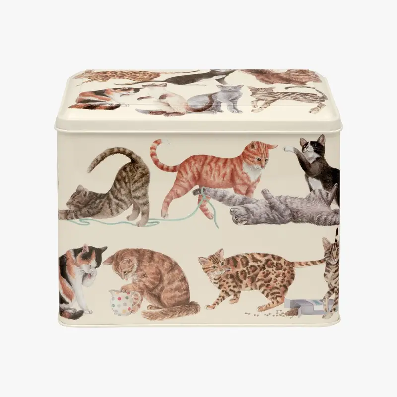 Emma Bridgewater Illustrated Cat-Shaped Treat Storage Tin 1