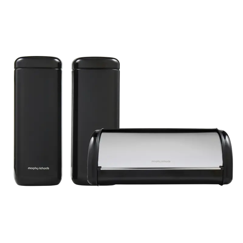 Equip Black Set: Large Storage Canisters + Large Roll-Front Bread Bin 1