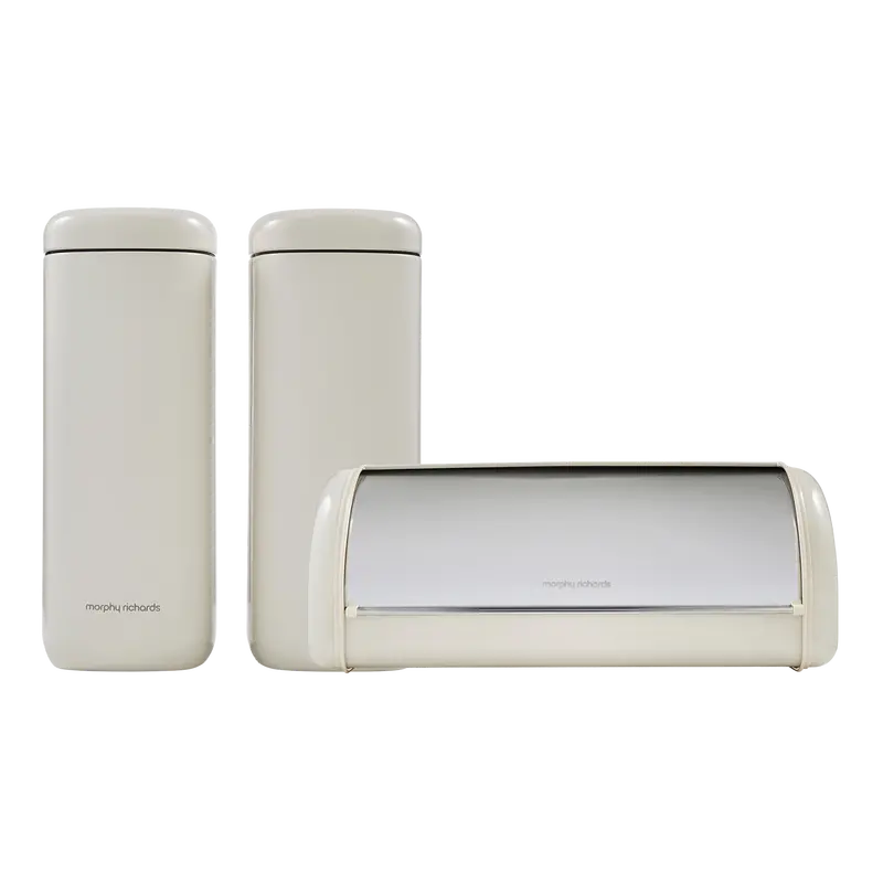 Equip Cream Set: Large Storage Canisters + Large Roll-Front Bread Bin 1