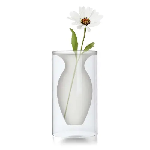 Esmeralda Dual-Finish Glass Vase – 23 Cm, Clear & Frosted 1