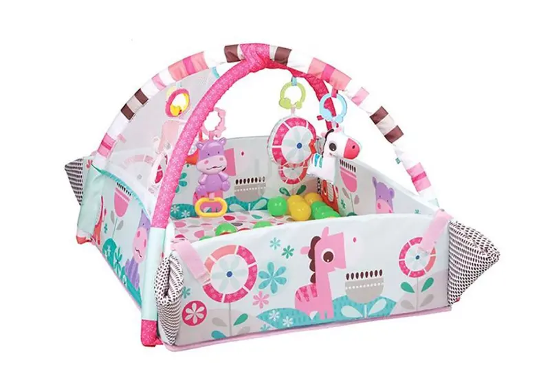 Expandable 5-In-1 Activity Ball Gym – Soft Pink 1