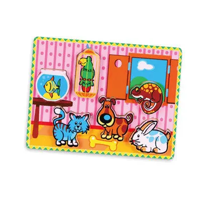 Extra-Thick Wooden Jigsaw Puzzle – Pets Theme For Toddlers (18 Months+) 1