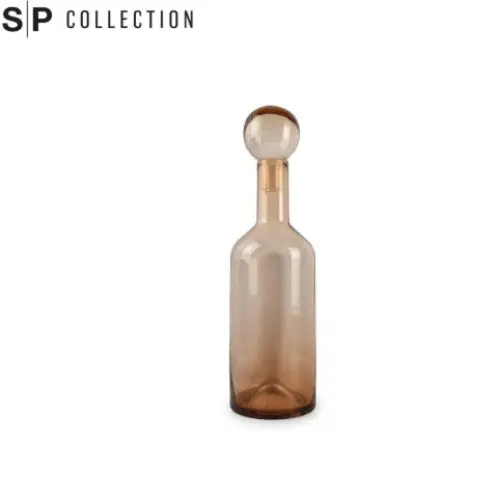 Fera Amber Glass Vase With Lid – 15.5×55 Cm 1