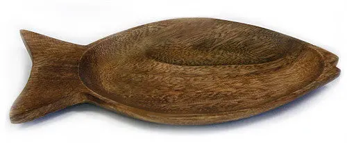 Fish-Shaped Acacia Serving Bowl – Mountain Woods Brown Artisan Crafted, 9 Inches 1