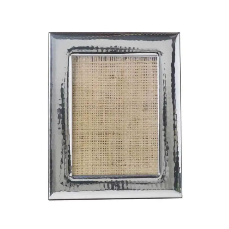 Flair Gifts Wide-Border Hammered Photo Frame – Silver 5X7 Inch Display Stand 1