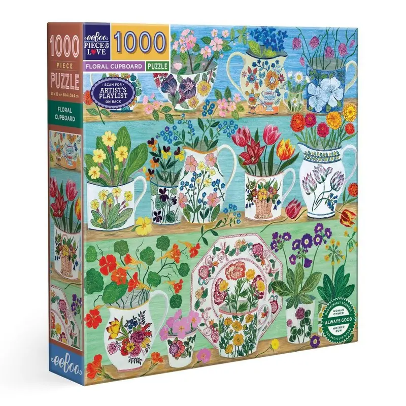 Floral Cupboard Jigsaw Puzzle – Eeboo 1000-Piece Art Challenge 1