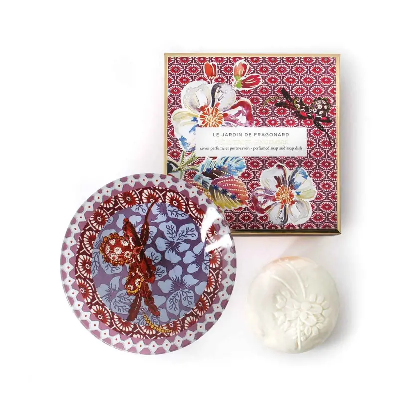 Fragonard Heliotrope Ginger Soap & Dish Set – Elegant Gift Pairing 1