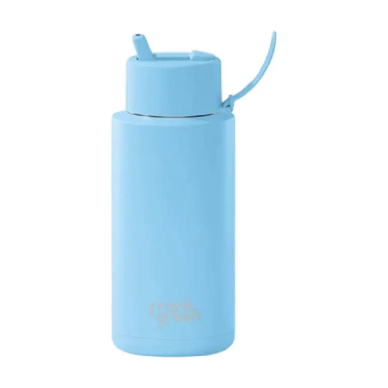 Frank Green 1L Flip-Lid Reusable Bottle In Sky Blue 1
