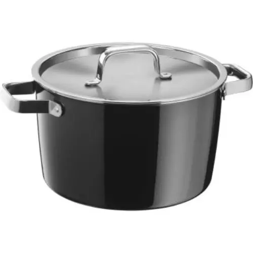 Fusiontec Black High Casserole – 22Cm Aromatic Stovetop Pot With Lid 1