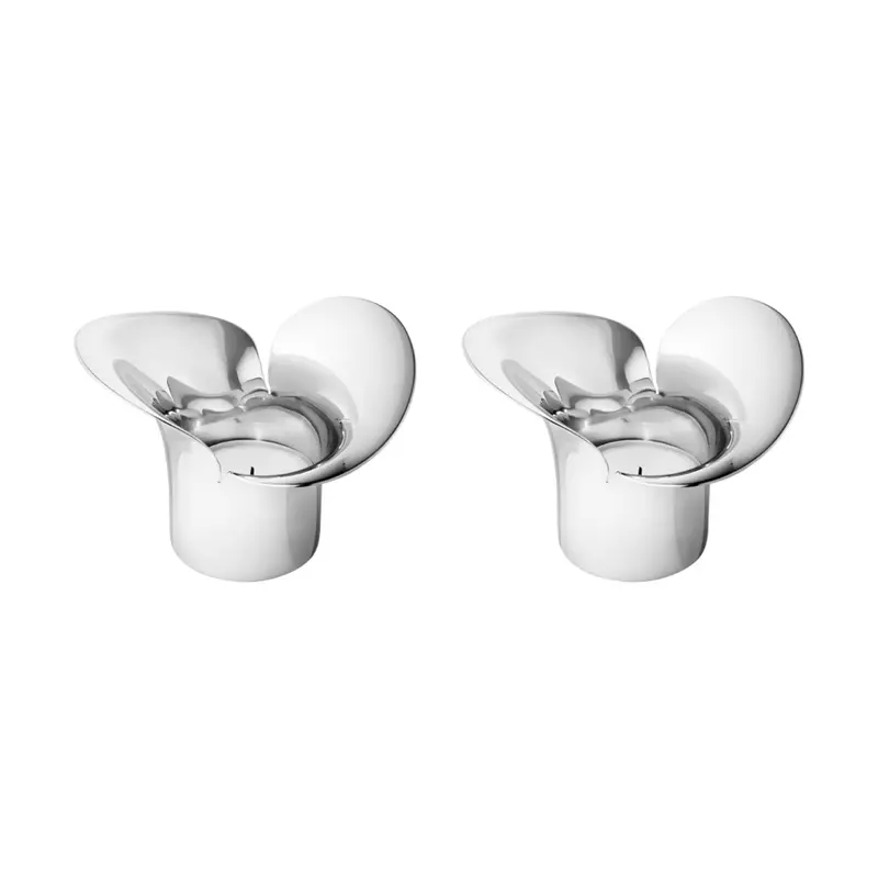 Georg Jensen Bloom Botanica Tea Light Holders – Set Of 2 1