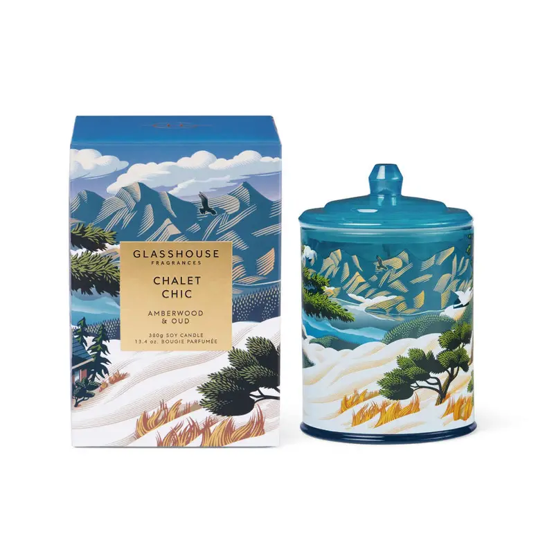 Glasshouse Fragrances Chalet Chic Luxury Scented Candle – 380G 1