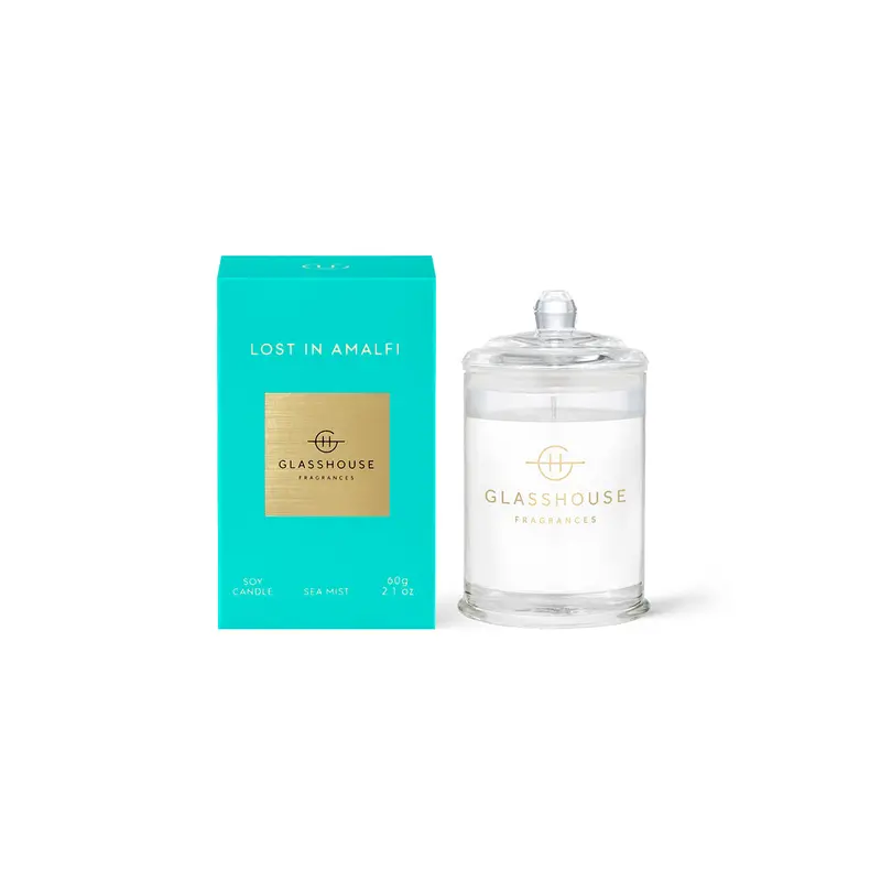 Glasshouse Fragrances Lost In Amalfi Mini Candle – 60G Coastal-Inspired Fragrance 1