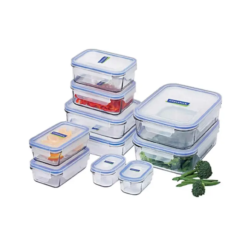 Glasslock Classic Set Of 10 Tempered Glass Food Storage Containers 1