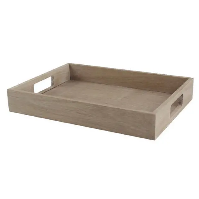 Gray-White Oak Wooden Serving Tray 1