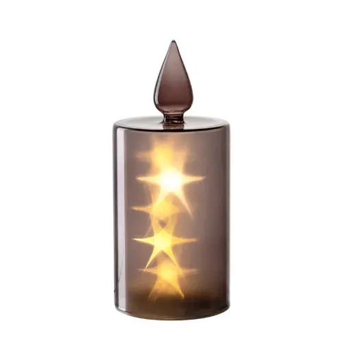 Grey Capanna Led Candle – 21Cm Tall Realistic Flame Simulation 1