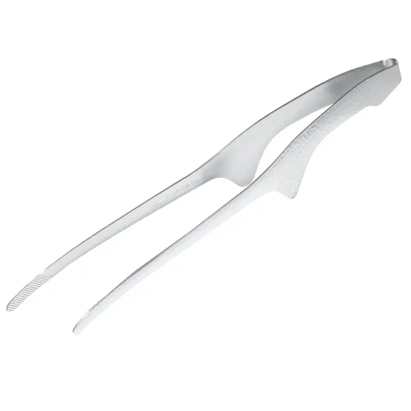 Hammered-Finish Stainless Steel Chopstick Tongs – 9.4 Inches (24 Cm) 1