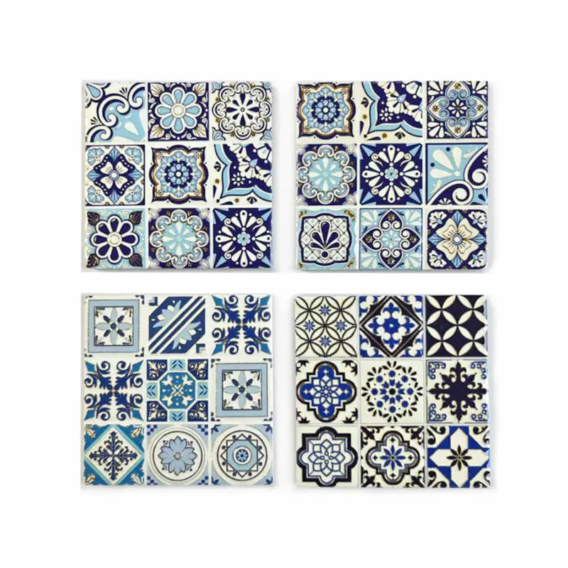 Harlow Square Ceramic Coasters In Navy Blue – Set Of 4 1